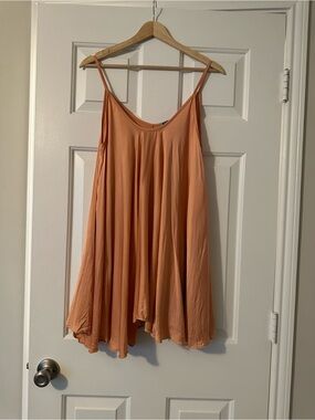 Flowy Peach Slip Dress - Spaghetti Strap Sundress